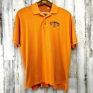 Vtg University Of Illinois Golf Polo Shirt XL